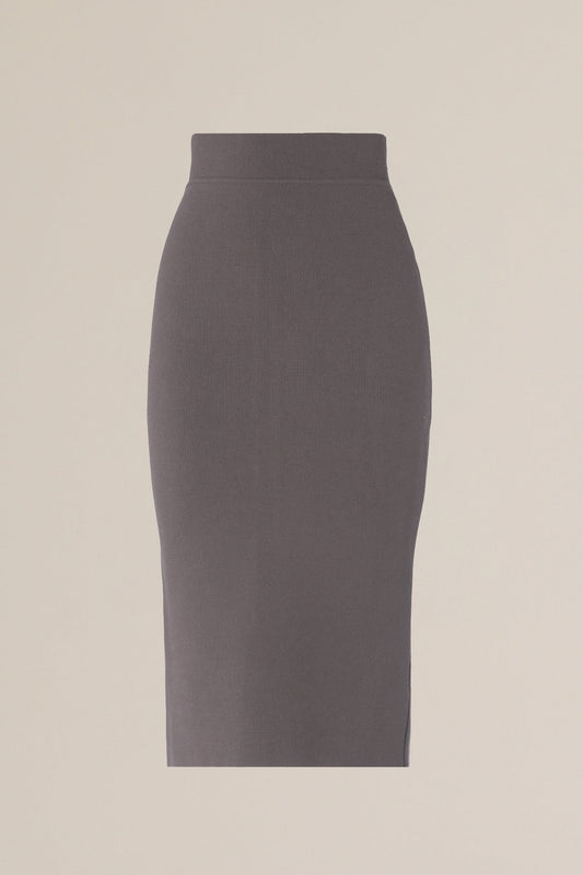 CREPE KNIT SLIT BACK SKIRT - TORBA