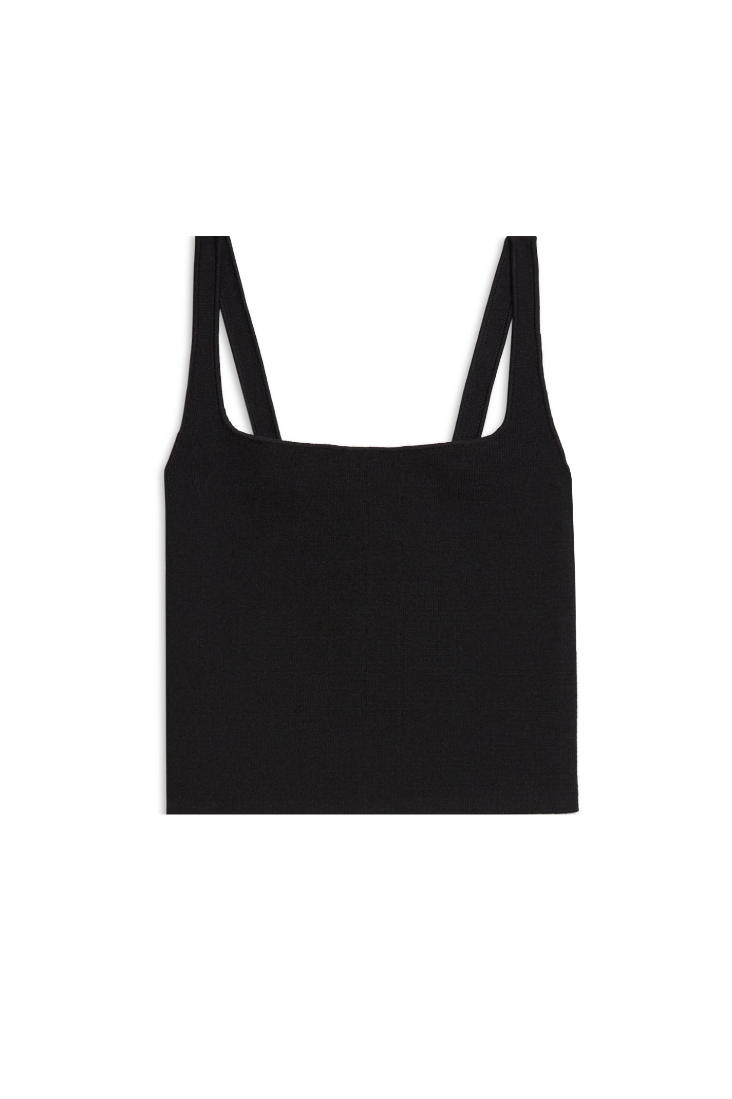 CREPE KNIT SQUARE CAMISOLE - BLACK